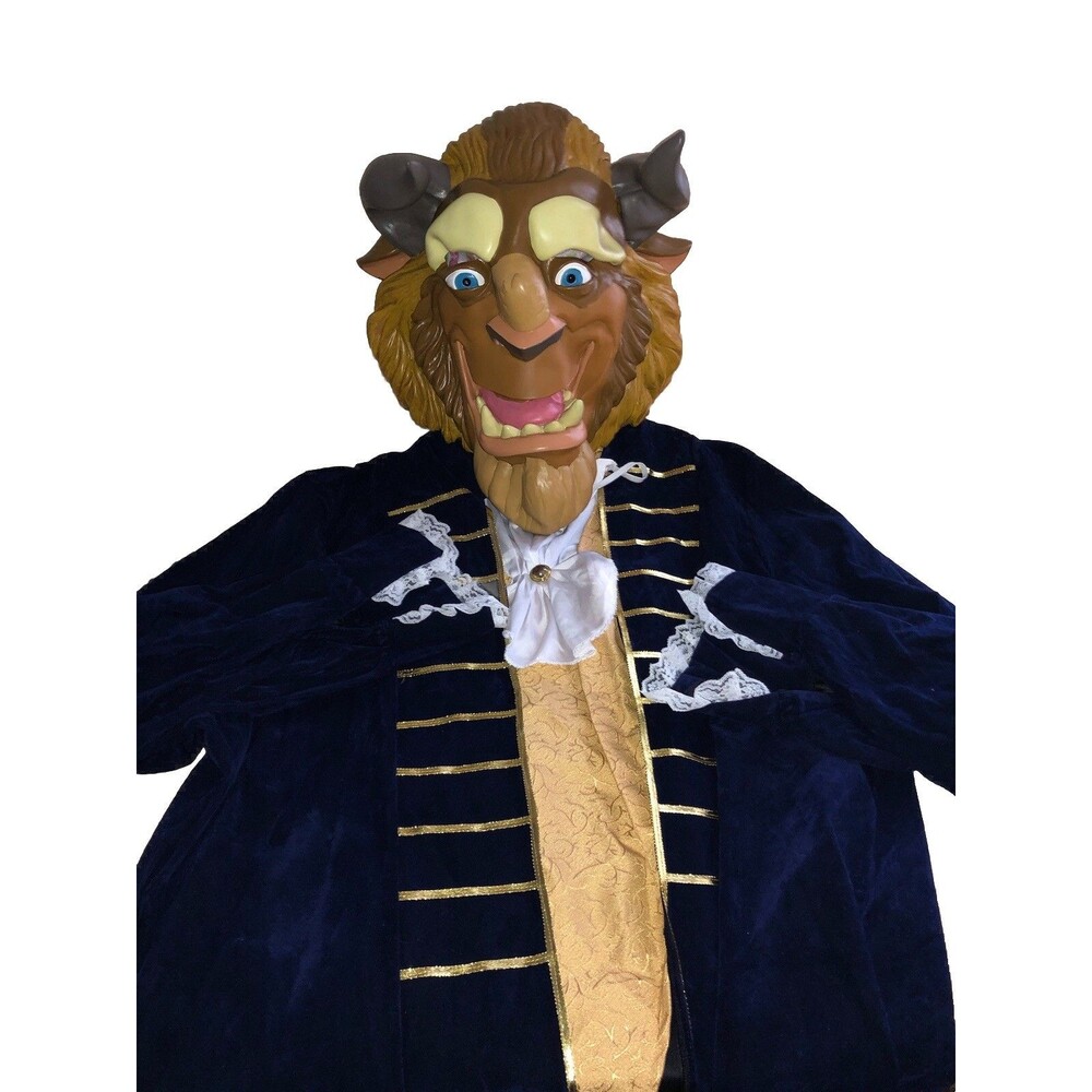 Disney Beauty and the Beast Adult Beast Costume Size XL Mask + Jacket + Extras